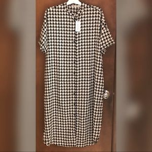 Houndstooth Shirt Dress